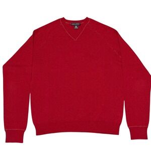Vintage Banana Republic Mens Red Lambswool Cashmere V-Neck Sweater Size M